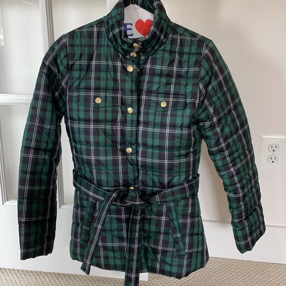 J Crew Navy & Green Puffer Coat - Size XS - Picture 2 of 9